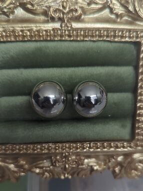 Classic Round Silver Stud Earrings